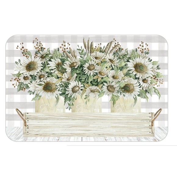 Country Truck Sunflowers Placemats Reversible Plastic Flexible 2-Pc Gift NEW - Picture 2 of 4